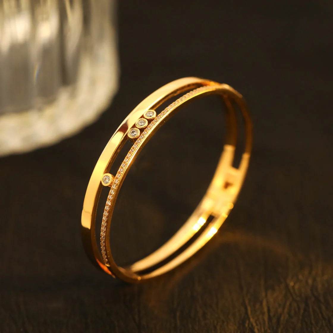 [Blue Tears Jewelry]Move Romane Diamond Bangle Bracelet