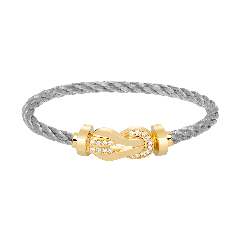 [BLUE TEARS]CHANCE LARGE 8 FIGURE BUCKLE HALF DIAMOND BRACELET GOLD