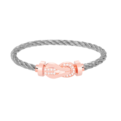 [BLUE TEARS]CHANCE LARGE 8 FIGURE BUCKLE HALF DIAMOND BRACELET ROSE GOLD
