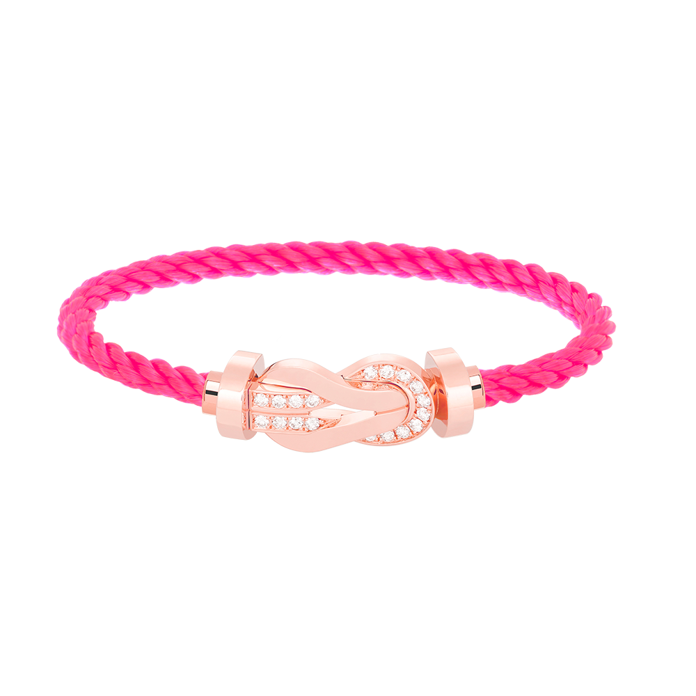 [BLUE TEARS]CHANCE LARGE 8 FIGURE BUCKLE HALF DIAMOND BRACELET ROSE GOLD