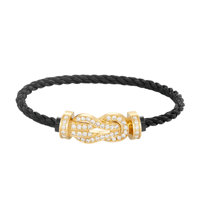 [BLUE TEARS]CHANCE LARGE 8 FIGURE BUCKLE FULLDIAMOND BRACELET GOLD