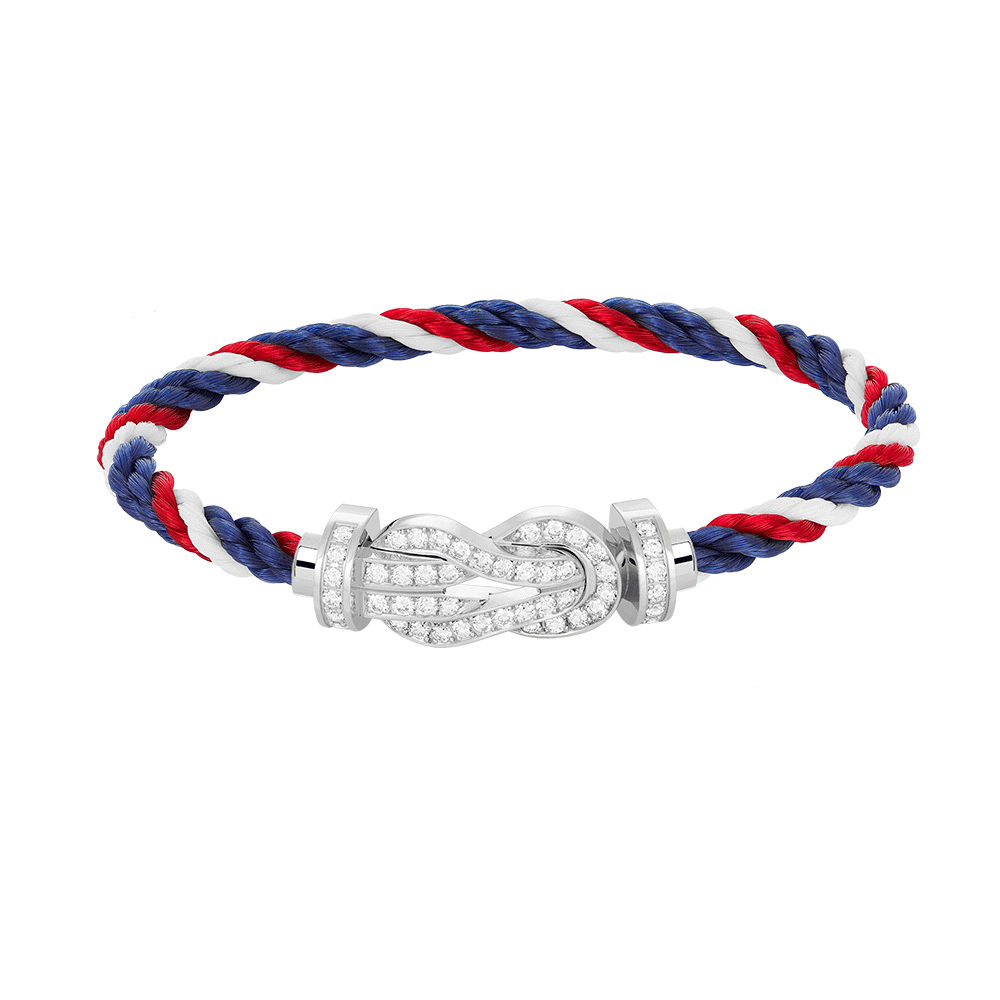 [BLUE TEARS]CHANCE LARGE 8 FIGURE BUCKLE FULL DIAMOND BRACELET SILVER