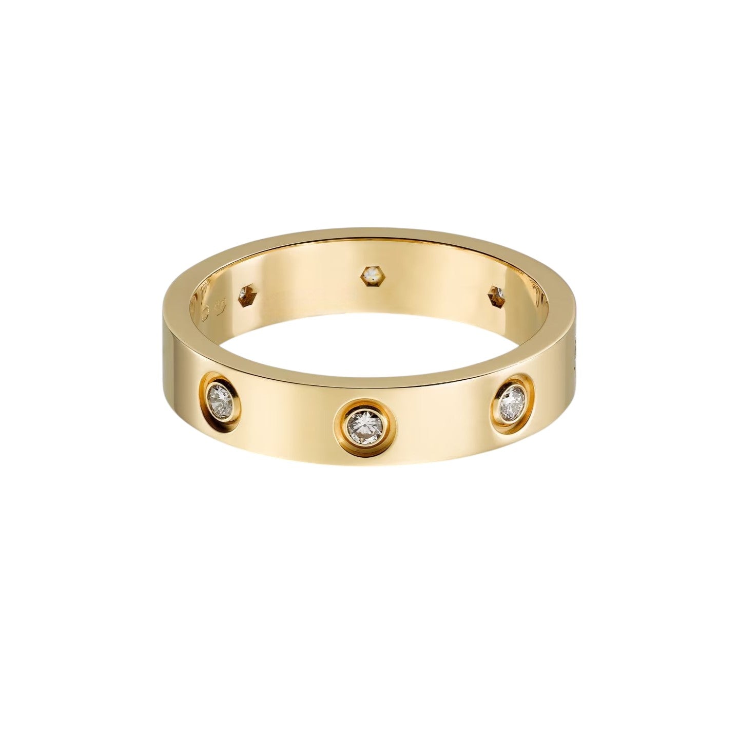 [Blue Tears Jewelry]LOVE 4MM 8 DIAMOND RING