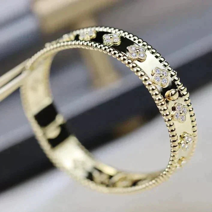 [BLAUE TRÄNEN]KLEE-ARMBAND 8MM DIAMANTEN