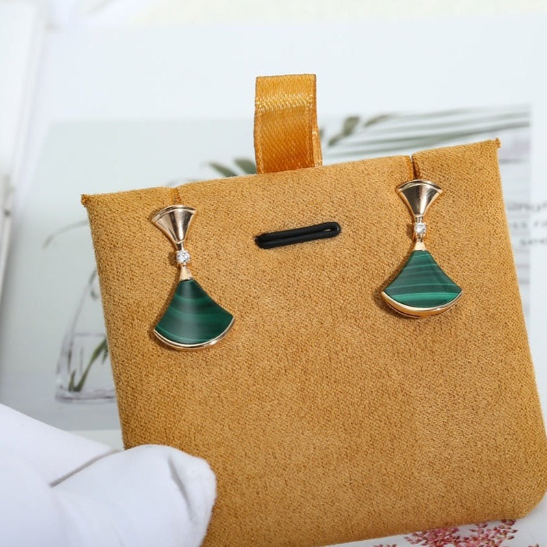 [BLUE TEARS]DREAM MALACHITE PINK GOLD EARRINGS