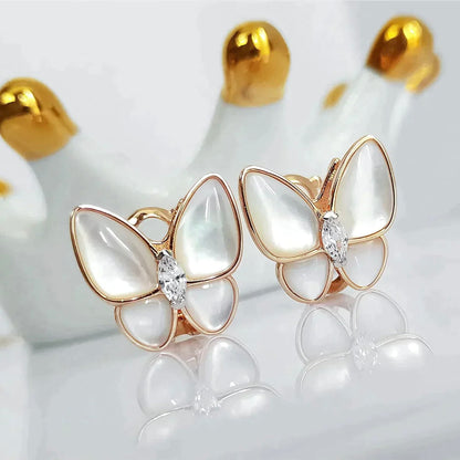 [BLUE TEARS]BUTTERFLY MOP DIAMOND EARRINGS