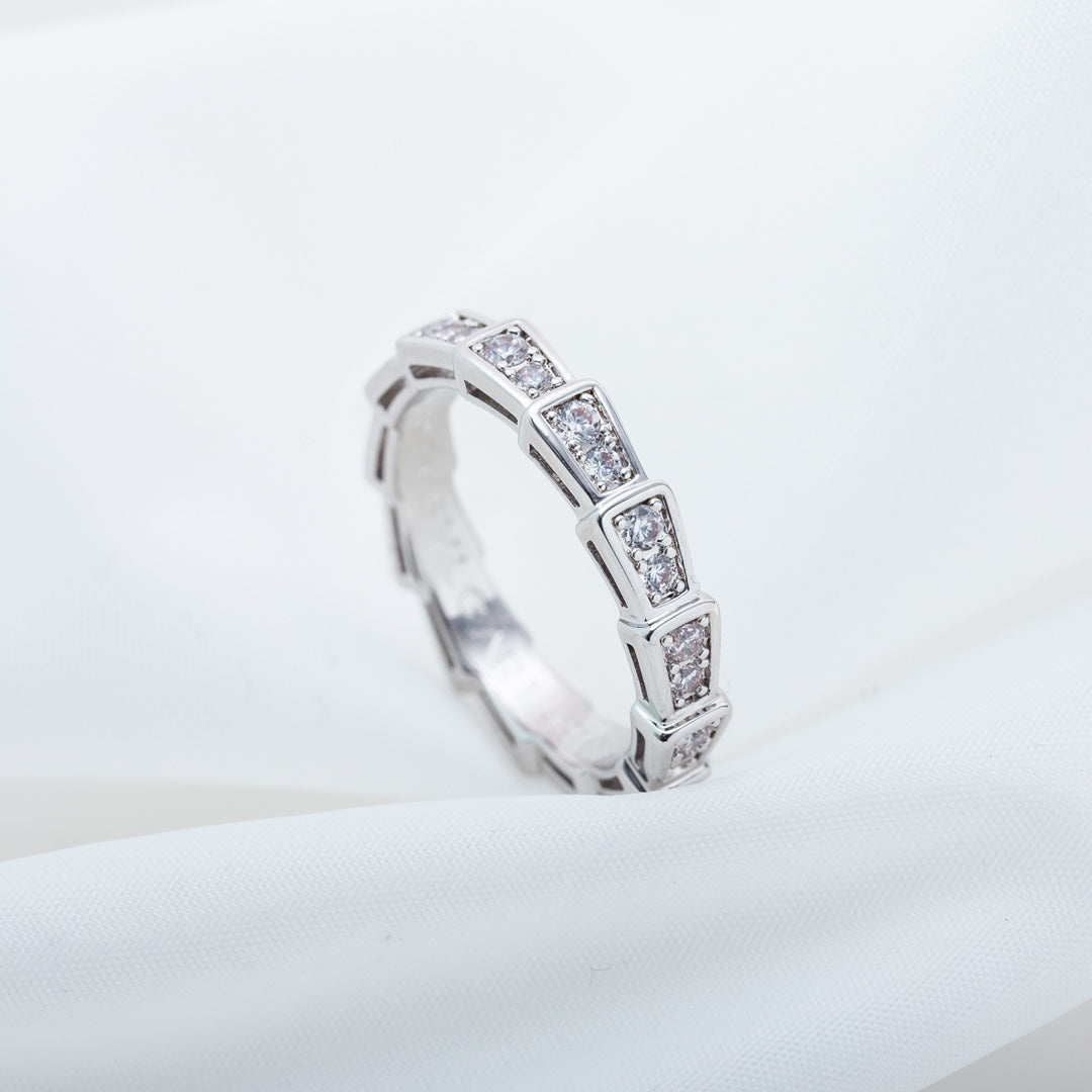 [BLUE TEARS]SERPENTI RING SILVER DIAMOND PAVED 3MM