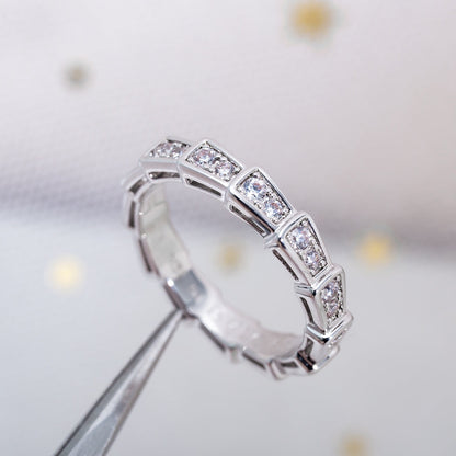 [BLUE TEARS]SERPENTI RING SILVER DIAMOND PAVED 3MM