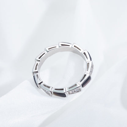 [BLUE TEARS]SERPENTI RING SILVER  DIAMOND BLACK MOP 3MM
