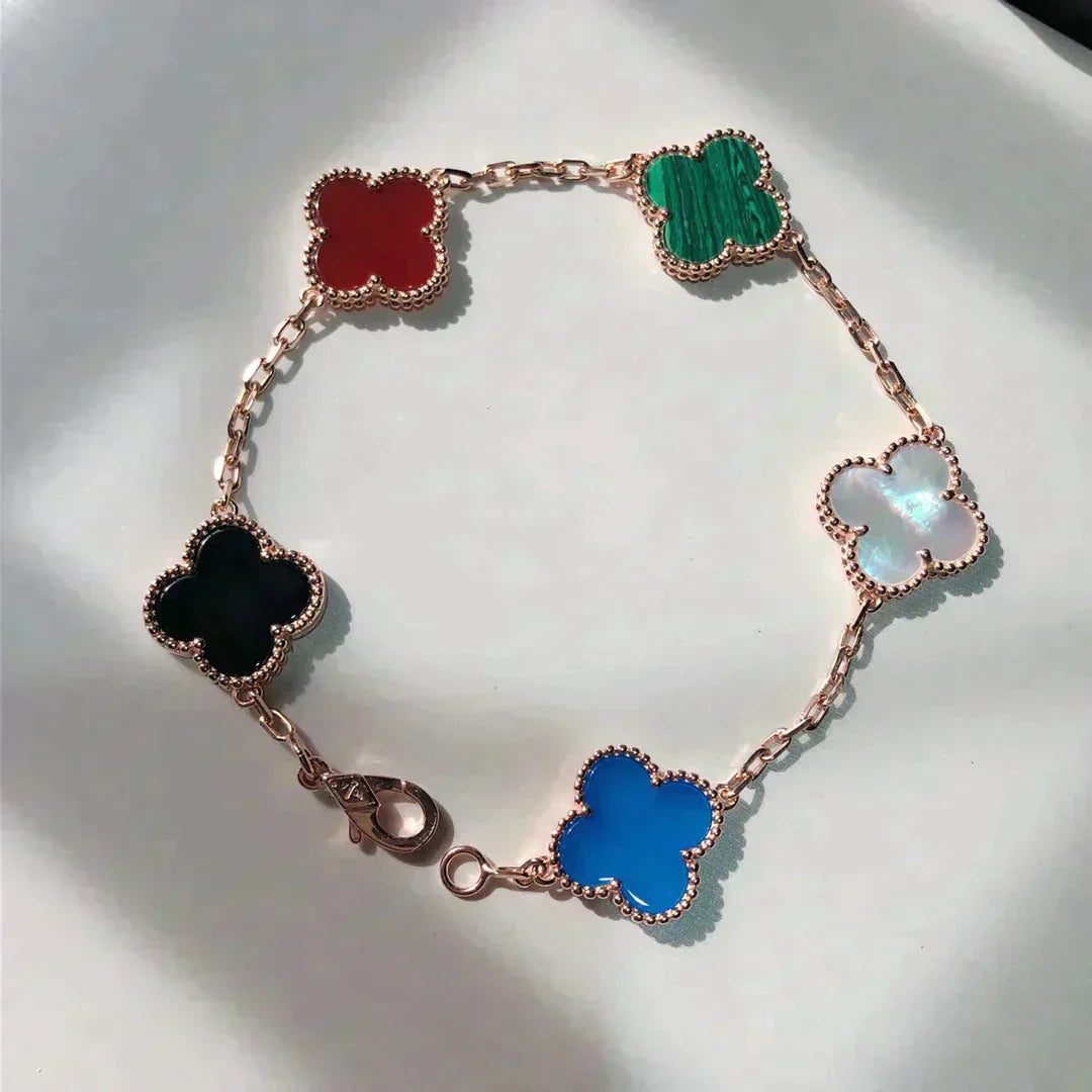 [BLUE TEARS]CLOVER 5 MOTIFS MULTICOLOR BRACELET