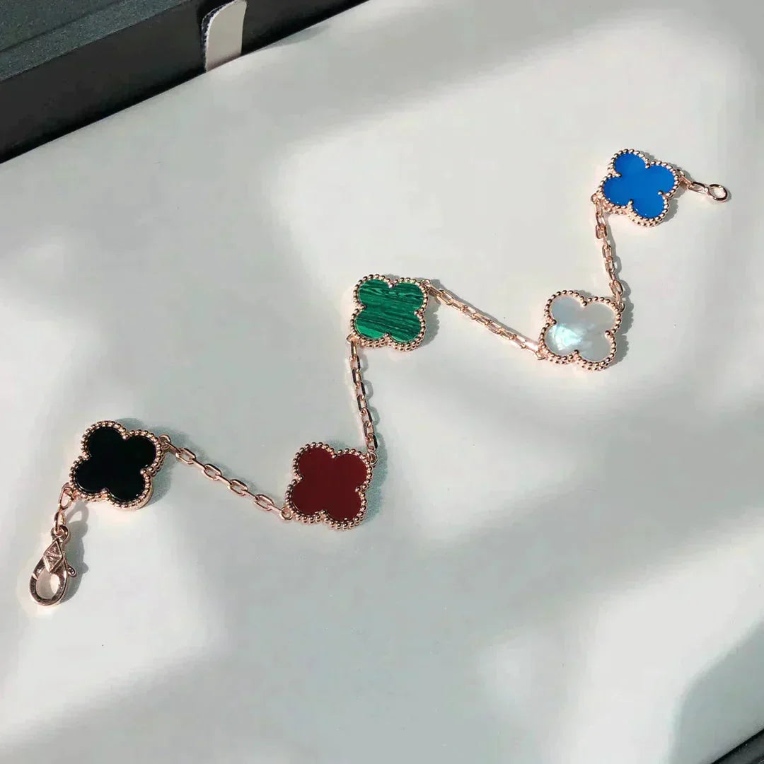 [BLUE TEARS]CLOVER 5 MOTIFS MULTICOLOR BRACELET