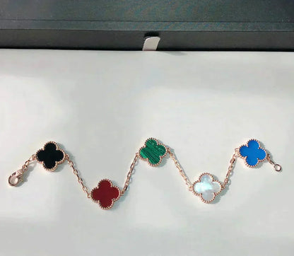 [BLUE TEARS]CLOVER 5 MOTIFS MULTICOLOR BRACELET