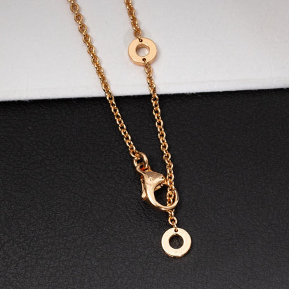 [BLUE TEARS]ZERO 1 WHITE CERAMIC PINK GOLD DIAMOND NECKLACE