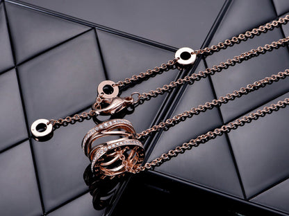 [BLUE TEARS]ZERO 1 PINK GOLD DIAMOND OPEN NECKLACE
