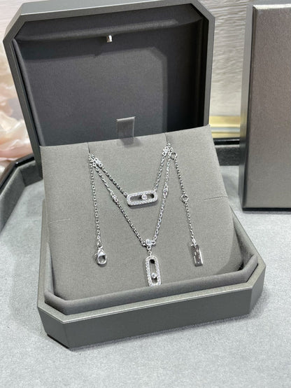 [Blue Tears Jewelry]MOVE 2 ROW DIAMOND NECKLACE