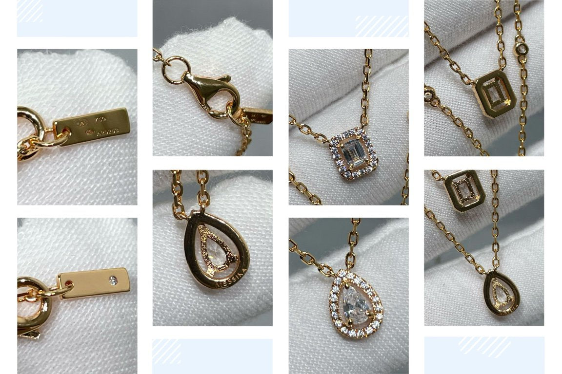 [Blue Tears Jewelry]MY TWIN 2 ROW DIAMOND NECKLACE