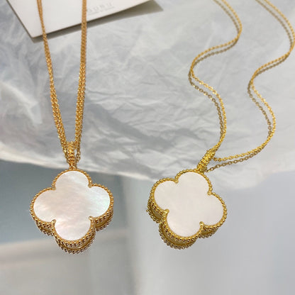 [BLUE TEARS]CLOVER 25MM MOP LARGE PENDANT NECKLACE