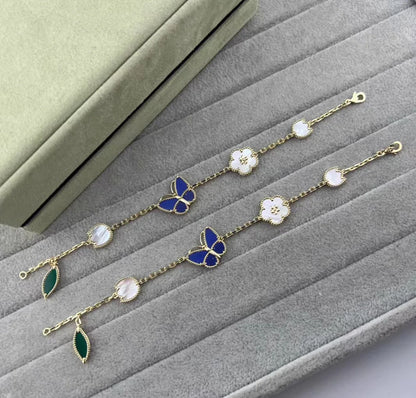 [BLUE TEARS]LUCKY SPRING GOLD BLUESTONE WHITE MOTHER-OF-PEARL BRACELET（副本）