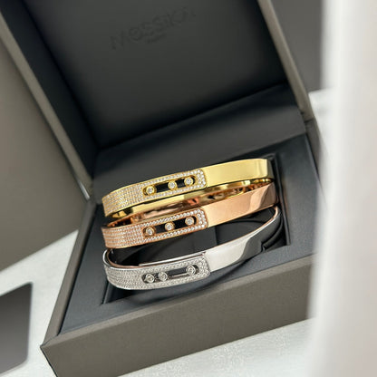 [Blue Tears Jewelry]Move Noa Rose Gold Pavé Diamond Bangle Bracelet