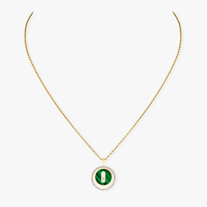 [Blue Tears Jewelry]LUCKY MOVE 1 DIAMOND MALACHITE GOLD DIAMOND NECKLACE