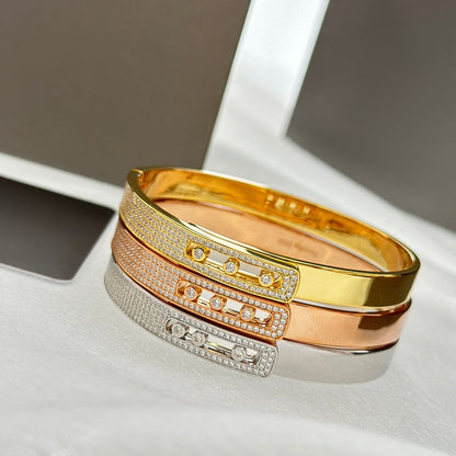 [Blue Tears Jewelry]Move Noa Rose Gold Pavé Diamond Bangle Bracelet