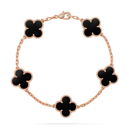 [BLUE TEARS] CLOVER 5 MOTIF ONYXS BRACELET COLLECTION