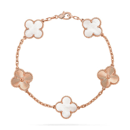 [BLUE TEARS]CLOVER WHITE PEARL MOP 5 MOTIF BRACELET COLLECTION