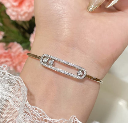 [Blue Tears Jewelry]Move Pavé Diamond Bangle Bracelet M