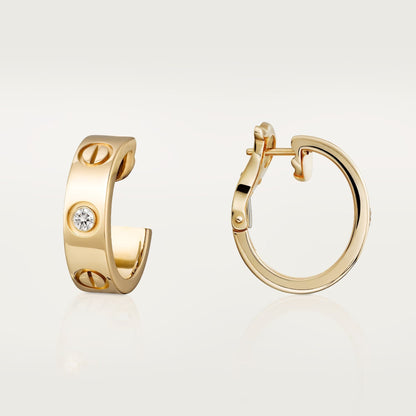 [Blue Tears Jewelry]LOVE EARRINGS 5.7MM 2 DIAMONDS