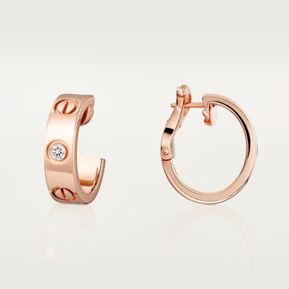 [Blue Tears Jewelry]LOVE EARRINGS 5.7MM 2 DIAMONDS