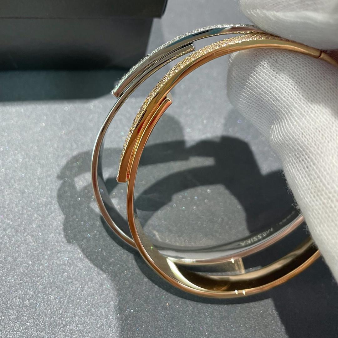 [Blue Tears Jewelry]Move Noa Rose Gold Pavé Diamond Bangle Bracelet