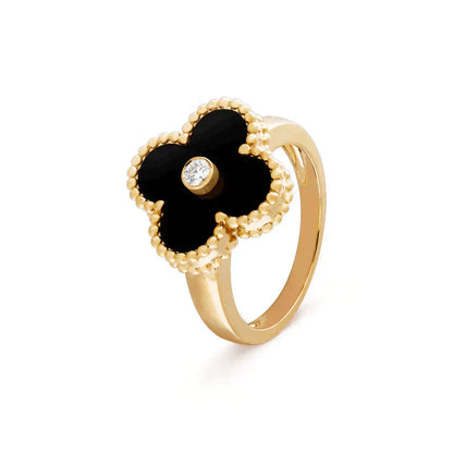 [BLAUE TRÄNEN]KLEE MALACHIT RING GOLD DIAMANT
