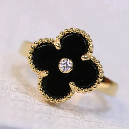 [BLAUE TRÄNEN]KLEE MALACHIT RING GOLD DIAMANT