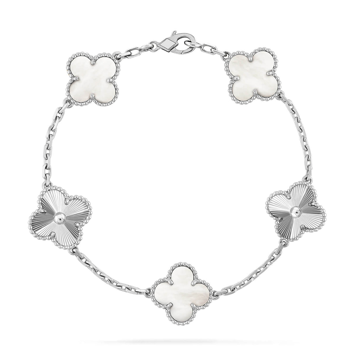 [BLUE TEARS]CLOVER WHITE PEARL MOP 5 MOTIF BRACELET COLLECTION