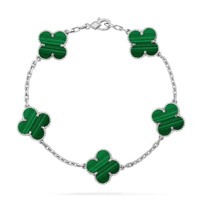 [BLUE TEARS] CLOVER 5 MOTIF MALACHITE BRACELET COLLECTION