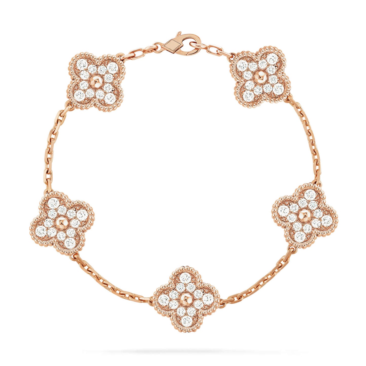 [BLUE TEARS]CLOVER 5 MOTIFS  FULL DIAMOND BRACELET