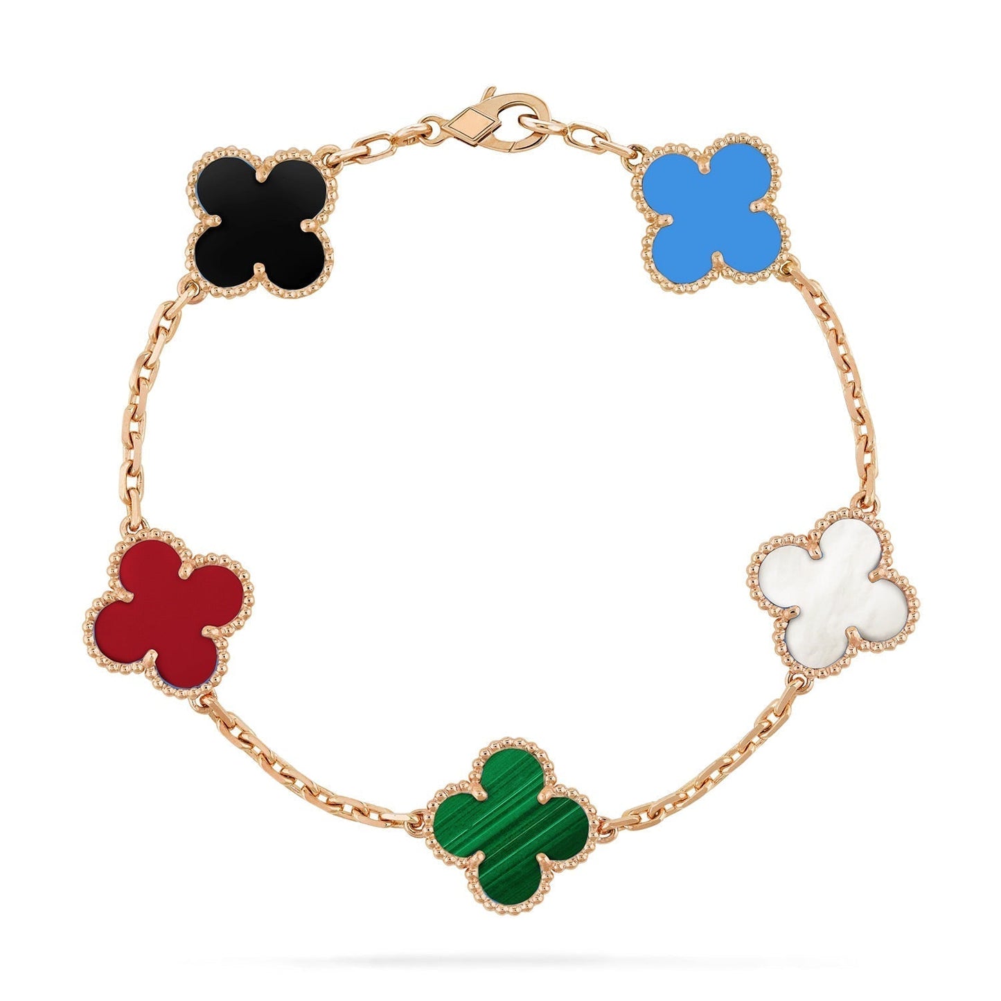 [BLUE TEARS]CLOVER 5 MOTIFS MULTICOLOR BRACELET