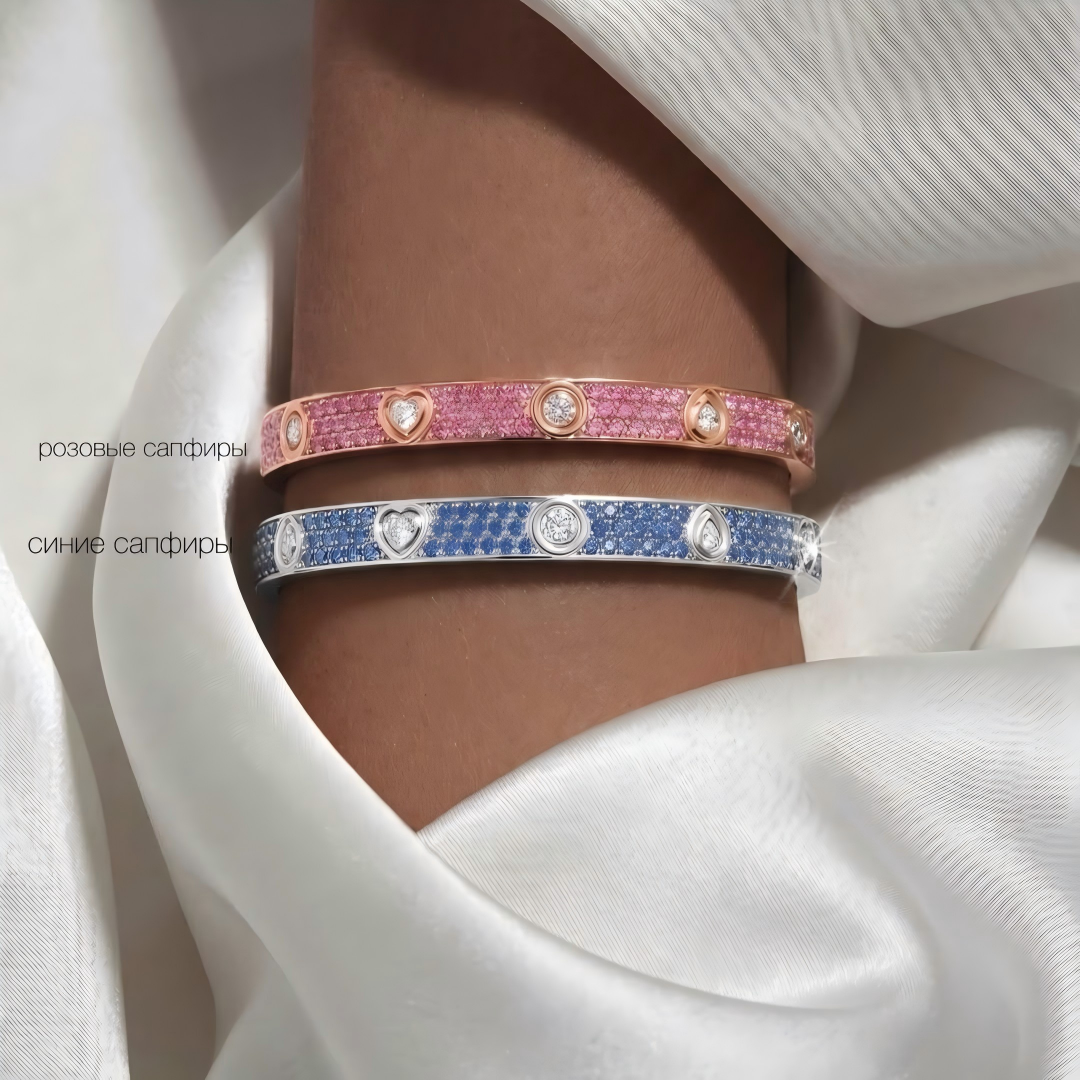 [Blue Tears Jewelry]2026 PAVE GEMSTONE LOVE BRACELET 6.1MM 10 DIAMONDS