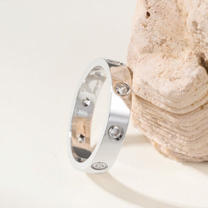 [Blue Tears Jewelry]LOVE 4MM 8 DIAMOND RING