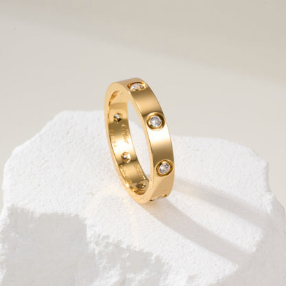 [Blue Tears Jewelry]LOVE 4MM 8 DIAMOND RING