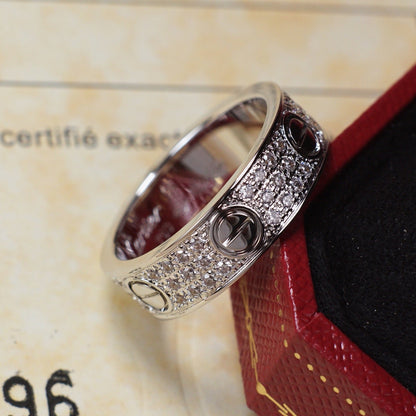 [Blue Tears Jewelry]LOVE RING 5.5MM DIAMONDS PAVED