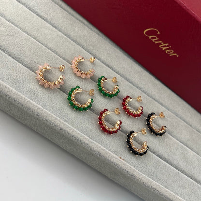 [Blue Tears Jewelry]CLASH 7.9MM AGATE CHALCEDONY EARRINGS