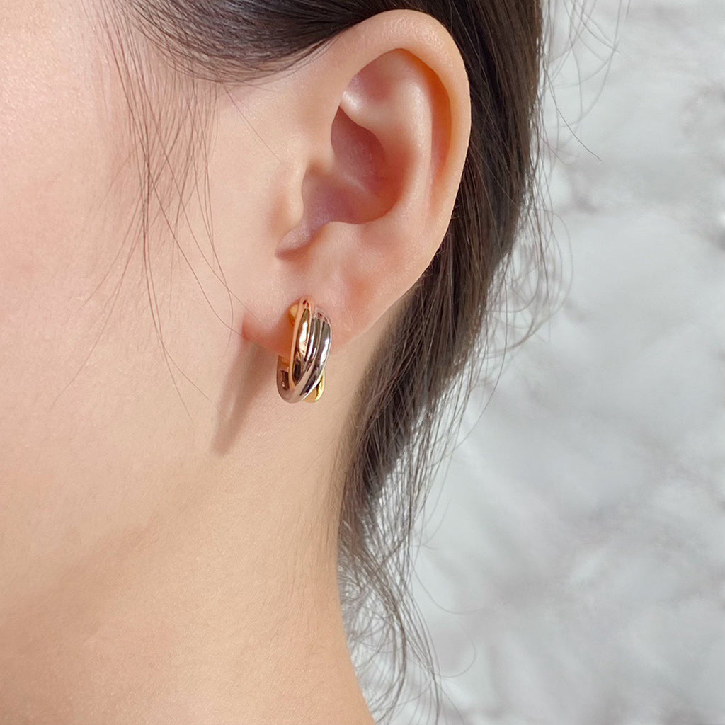[Blue Tears Jewelry]TRINITY ON DIAMOND CLASSIC EARRINGS