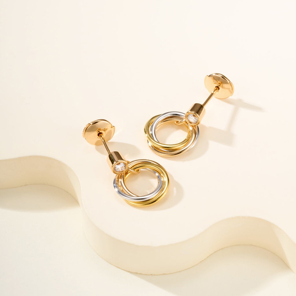 [Blue Tears Jewelry]TRINITY ON DIAMOND  EARRINGS