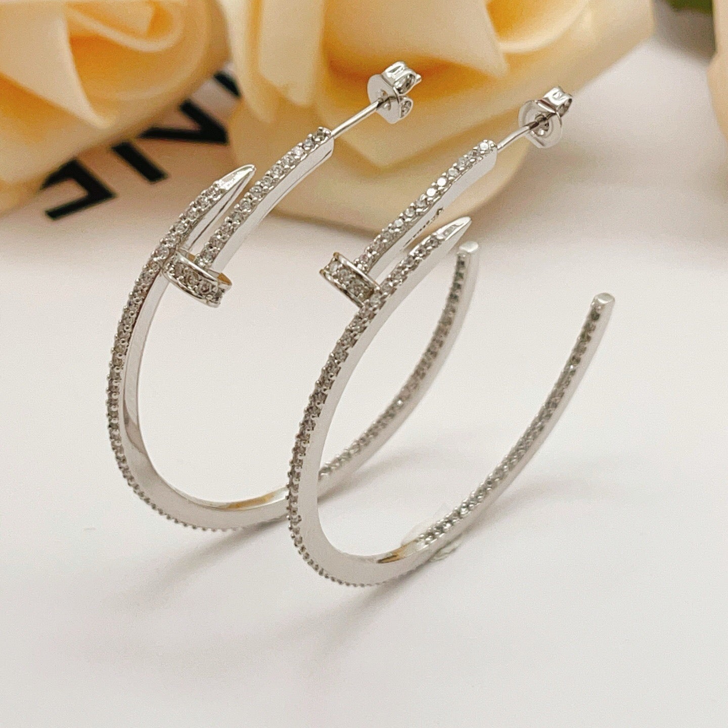 [Blue Tears Jewelry]JUSTE FULL DIAMOND LARGE EARRINGS