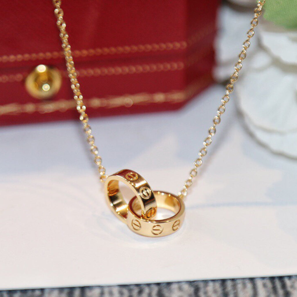 [Blue Tears Jewelry]LOVE DOUBLE RING NECKLACE