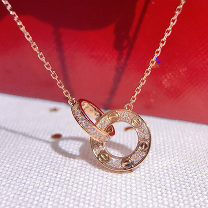 [Blue Tears Jewelry]LOVE  FULL DIAMOND PENDANT NECKLACE