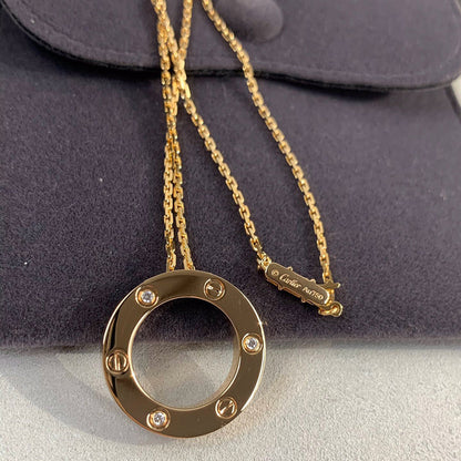 [Blue Tears Jewelry]LOVE NECKLACE 16MM 3 DIAMONDS