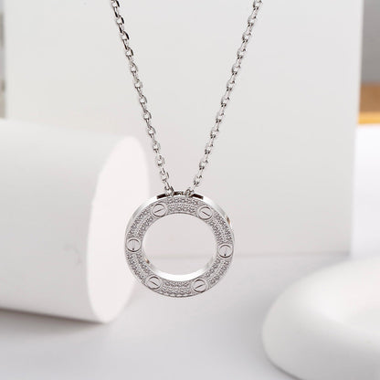 [Blue Tears Jewelry]LOVE NECKLACE 16MM  FULL DIAMOND