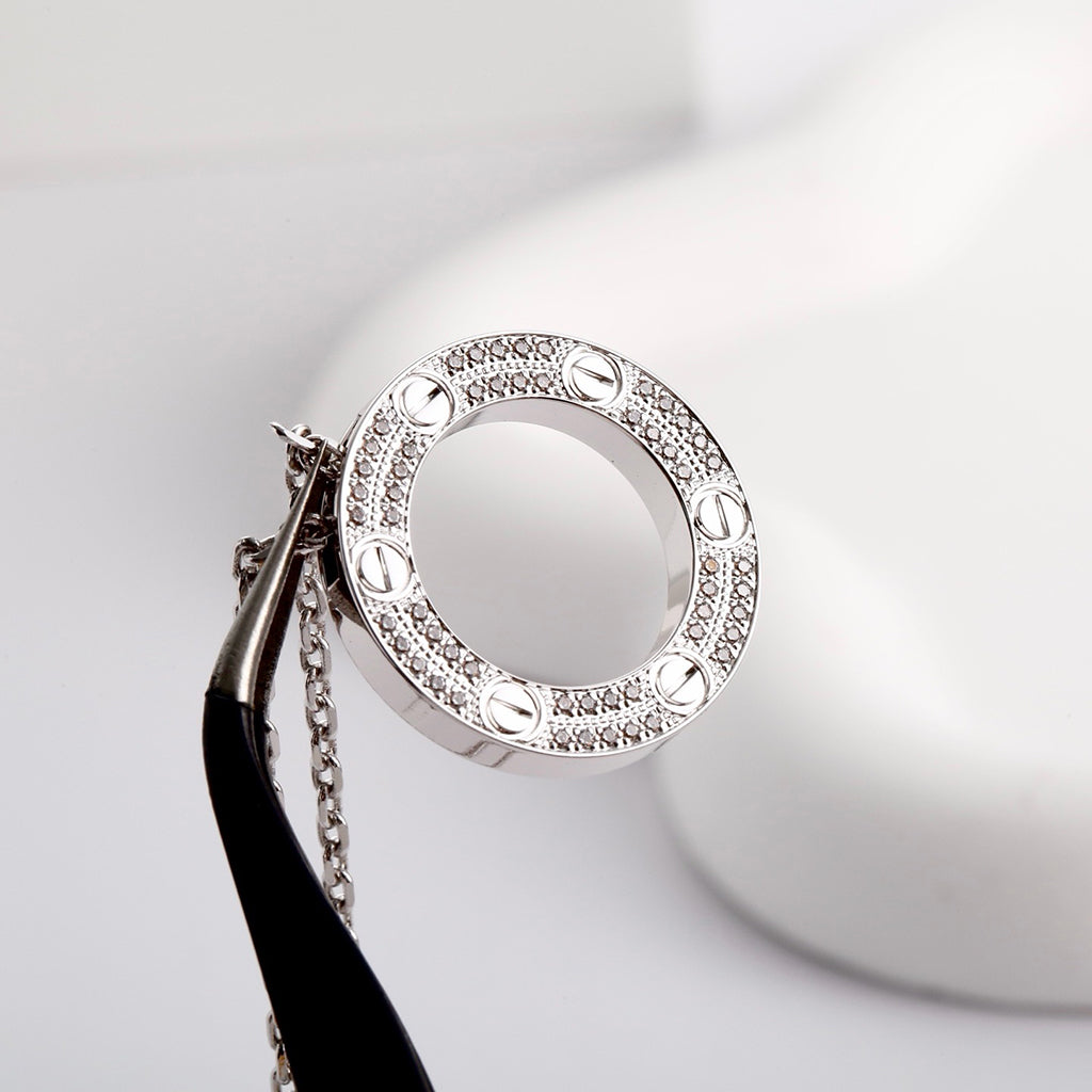 [Blue Tears Jewelry]LOVE NECKLACE 16MM  FULL DIAMOND